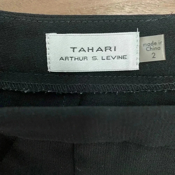 Tahari Arthur s Levine high waisted wide leg black pant trouser size 2 women’s - Picture 2 of 6